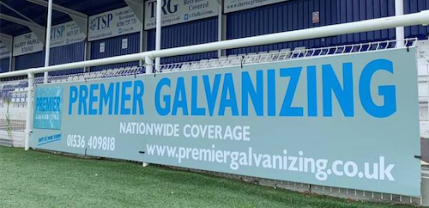 Premier Galvanising sponsor banner at stadium