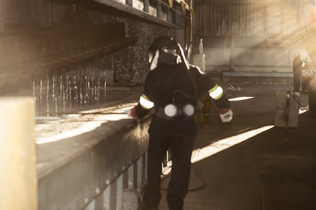 Premier Galvanizing worker wearing PPE